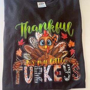 Thankful Turkey Kids Shirt - Black